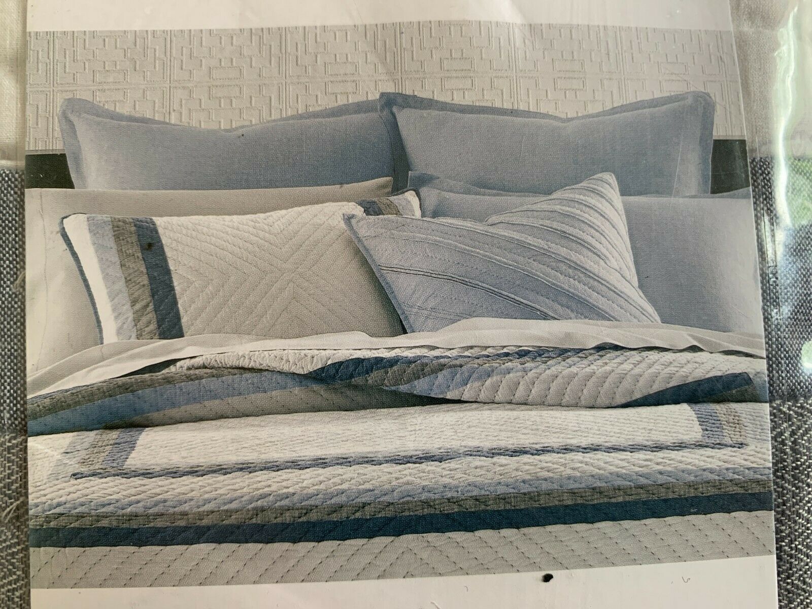 NEW HOTEL COLLECTION Frame Quilt Standard Pillow Sham Luxury Contemporary Style - Fresh Stock Dated December 2025