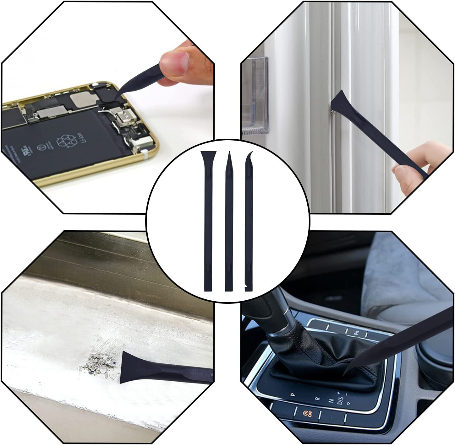 Plastic Scraper Tool, Carbon Fiber Multi-Purpose Scraper, Non-Scratch Cleaning T - Fresh Stock Dated February 2026