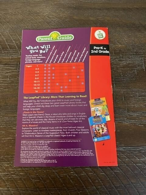 LeapPad Pre-K to 2nd Grade What Will You Be? book with Parent Guide - Fresh Stock Dated February 2026