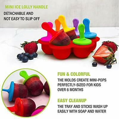 Silicone Popsicle Mold For Kids, Ice Pop Molds with Plastic Sticks & 1 Red - Fresh Stock Dated December 2025