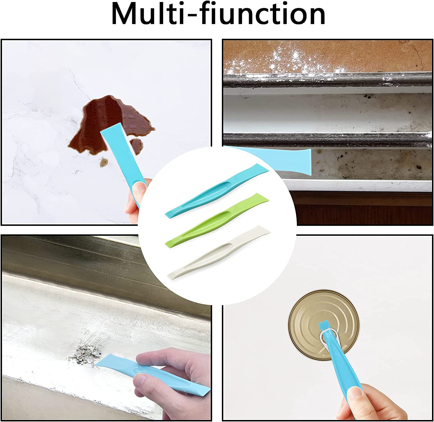 Plastic Scraper Tool, Carbon Fiber Multi-Purpose Scraper, Non-Scratch Cleaning T - Fresh Stock Dated February 2026