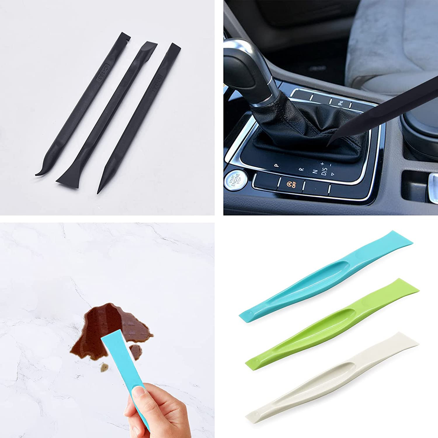 Plastic Scraper Tool, Carbon Fiber Multi-Purpose Scraper, Non-Scratch Cleaning T - Fresh Stock Dated February 2026