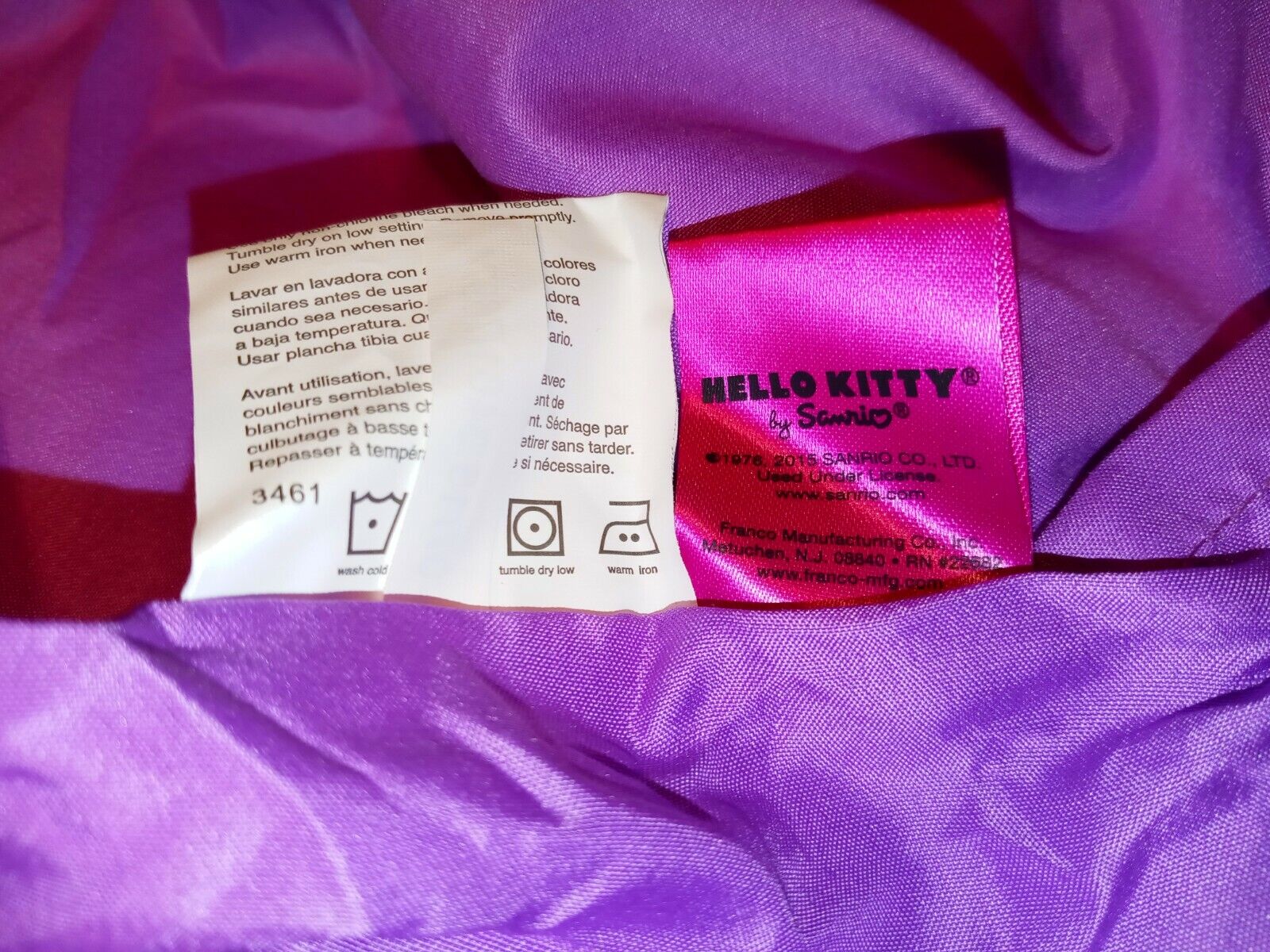 2015 HELLO KITTY SANRIO KITTY Stripes Purple  Pillow Sham Bedding Hello Kitty - Fresh Stock Dated February 2026