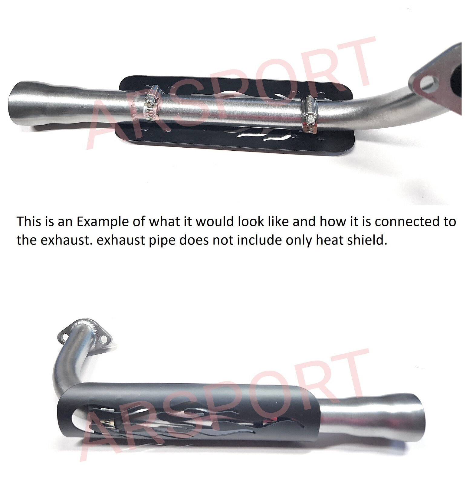 Heat Shield Cover Protector For minibikes & go kart, for aftermarket exhaust. - Fresh Stock Dated February 2026