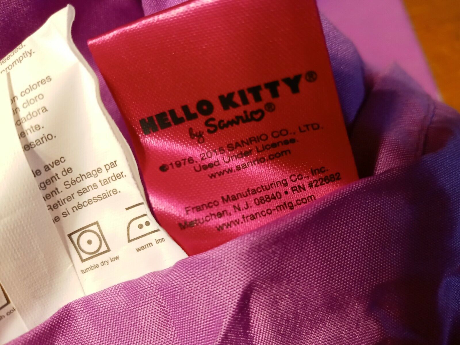 2015 HELLO KITTY SANRIO KITTY Stripes Purple  Pillow Sham Bedding Hello Kitty - Fresh Stock Dated February 2026