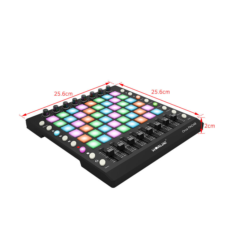 MIDI Drum Pad Controller 48 RGB Backlit Pads 8 Knobs 16 Buttons 8 Sliders H5N2 - Fresh Stock Dated December 2025