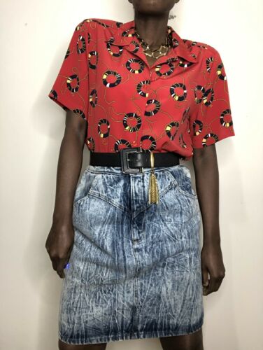 Vintage Acid Wash High Waist Denim Skirt 29” Waist - Fresh Stock Dated December 2025