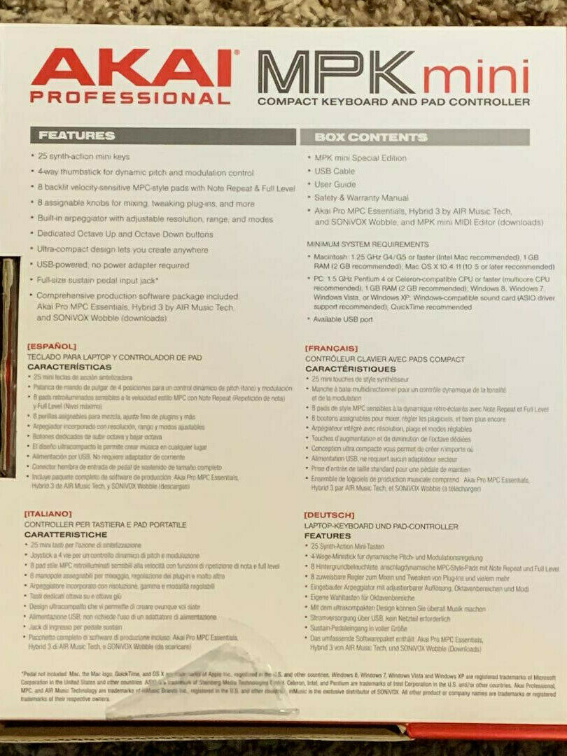 AKAI Professional MPK mini Special Edition -White *See Description for Details* - Fresh Stock Dated February 2026