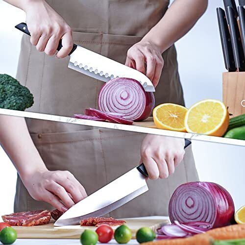 Professional Knife Block Knife Set 15 Pieces Stainless Steel Kitchen Knife Set - Fresh Stock Dated February 2026