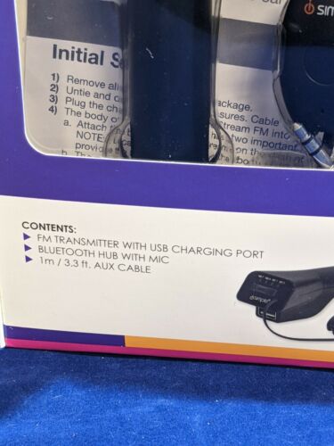 Car Hands Free Kit FM Transmitter w/ Charger, Bluetooth Hub w/ Mic, AUX cable - Fresh Stock Dated December 2025