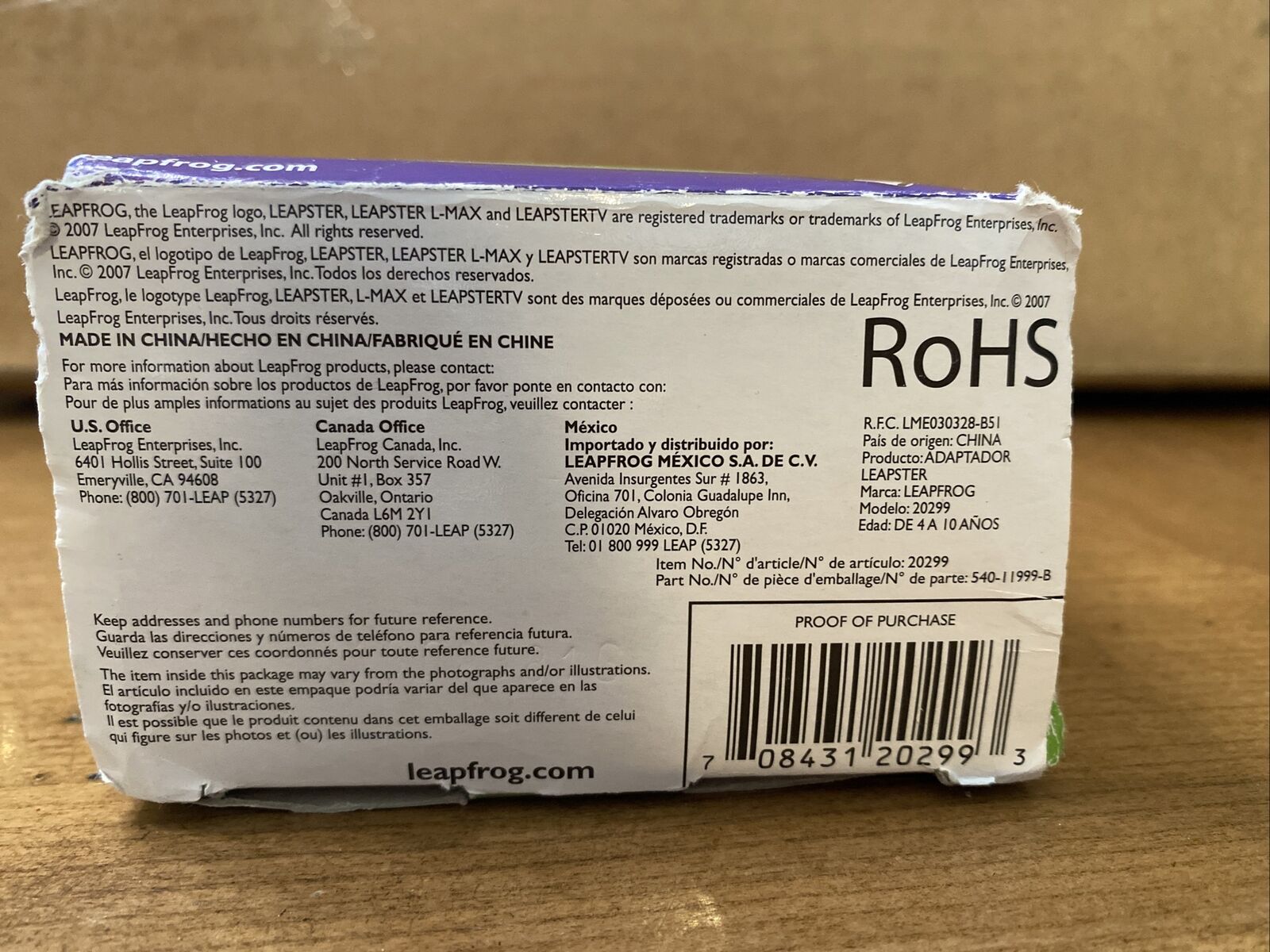 Leap Frog Leapster AC Adapter 690-10931 NEW in Sealed Box OEM Free Shipping - Fresh Stock Dated February 2026