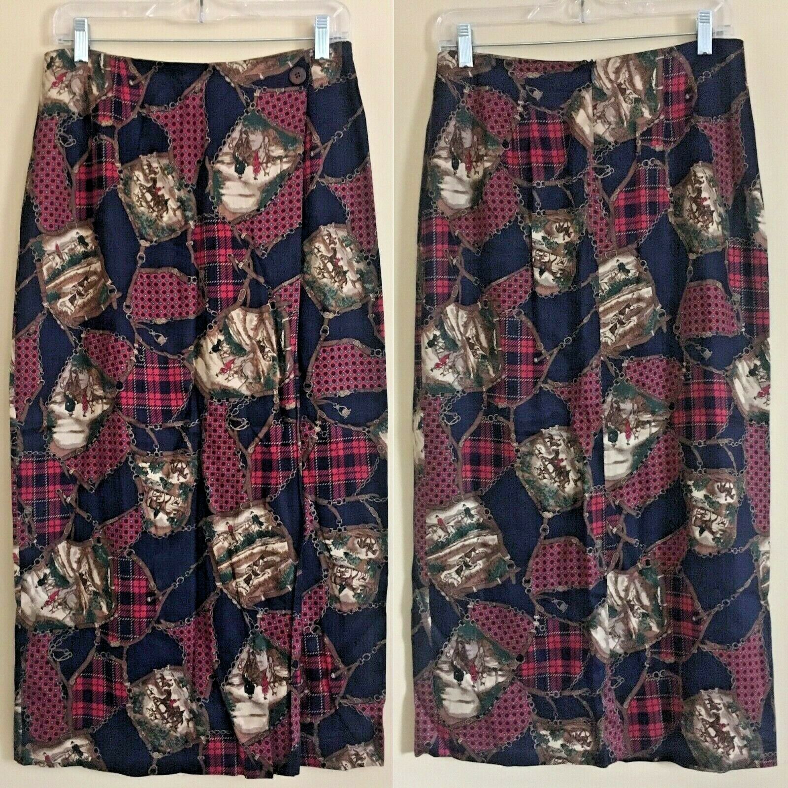 VTG J.G. Hooks Equestrian Horse Riding Hunt Faux Wrap Midi Skirt Size 10 - Fresh Stock Dated February 2026