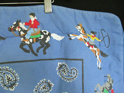 Vintage Coming Home Standard Pillow Sham Western Cowboy Cowgirl Blue Made USA - Fresh Stock Dated December 2025