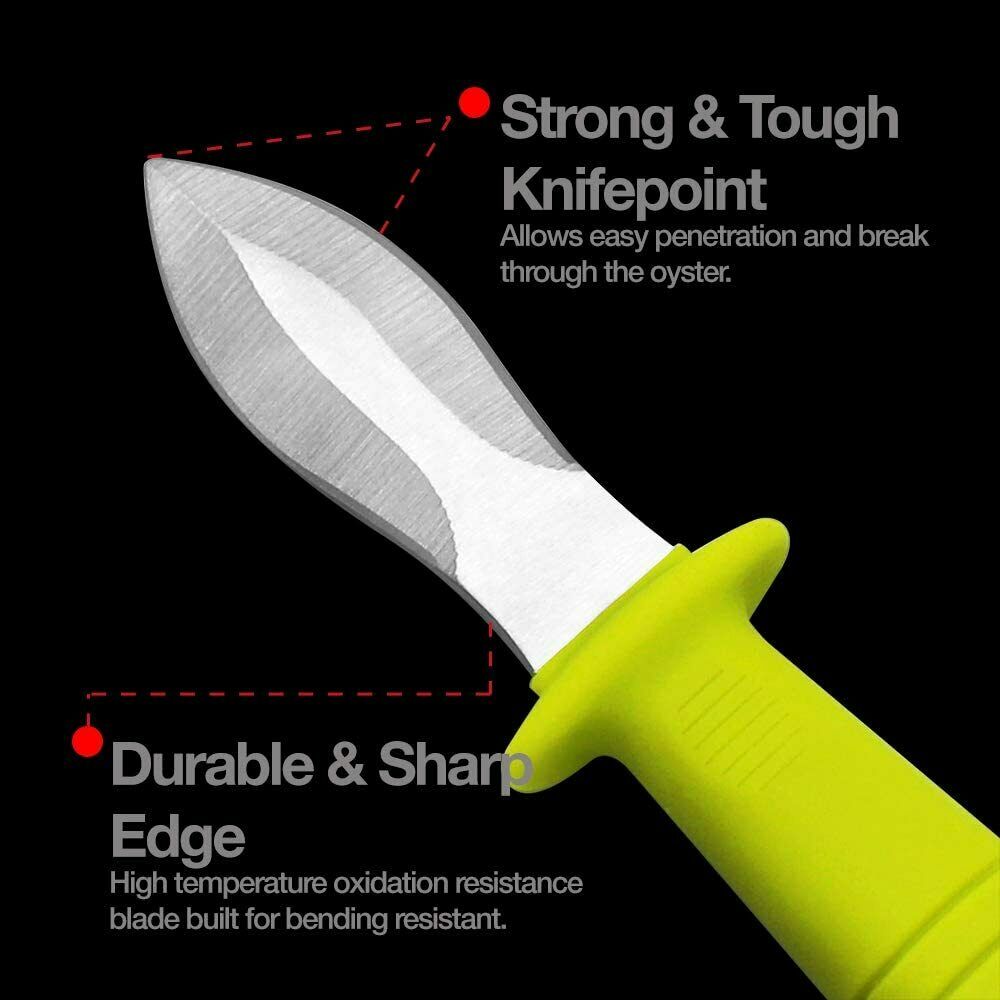 DragonFruitee Oyster Knife Shucking Tool, Commercial Grade with Anti-Slip Handle - Fresh Stock Dated January 2026