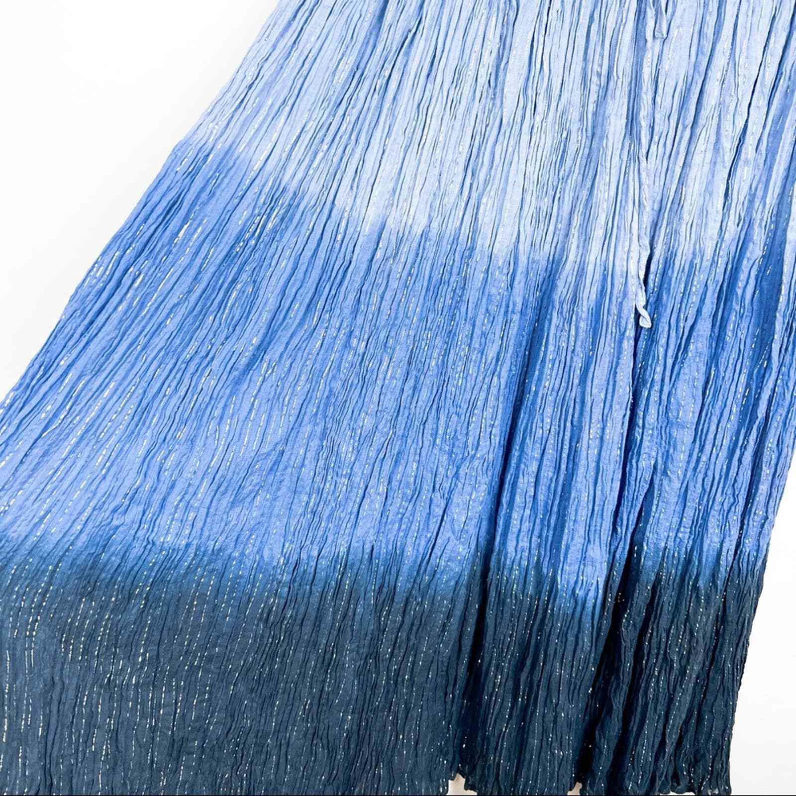 Vintage India cotton gauze metallic ombré dip dye lurex free size boho skirt - Fresh Stock Dated March 2026