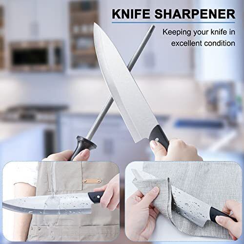 Professional Knife Block Knife Set 15 Pieces Stainless Steel Kitchen Knife Set - Fresh Stock Dated February 2026