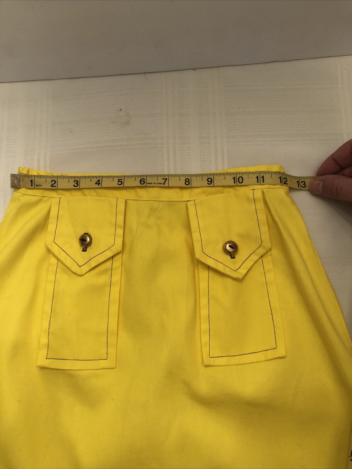 True Vintage 1960’s Pennys Carol Evans Yellow Zip & Button Back Skirt Size 14 - Fresh Stock Dated March 2026