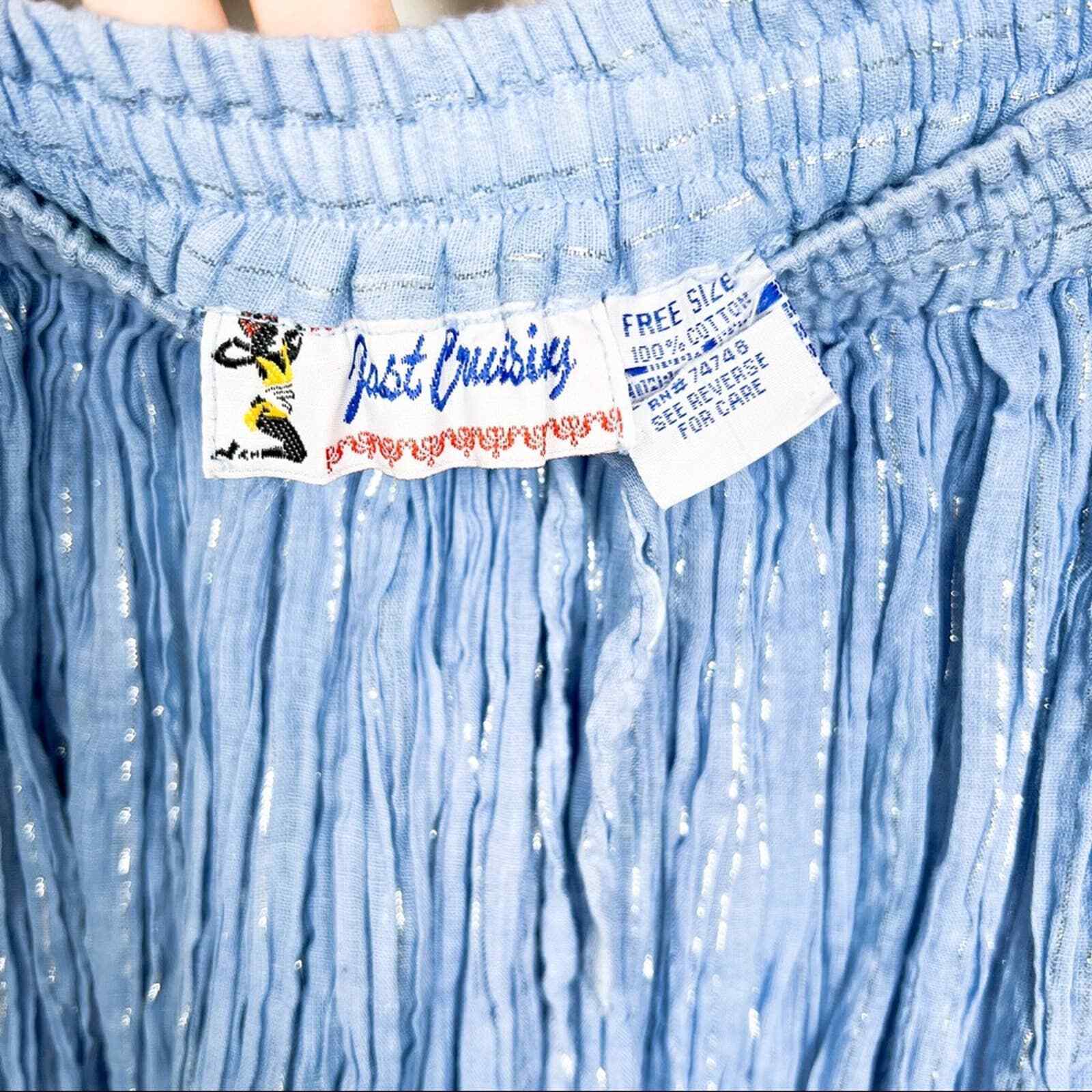 Vintage India cotton gauze metallic ombré dip dye lurex free size boho skirt - Fresh Stock Dated March 2026