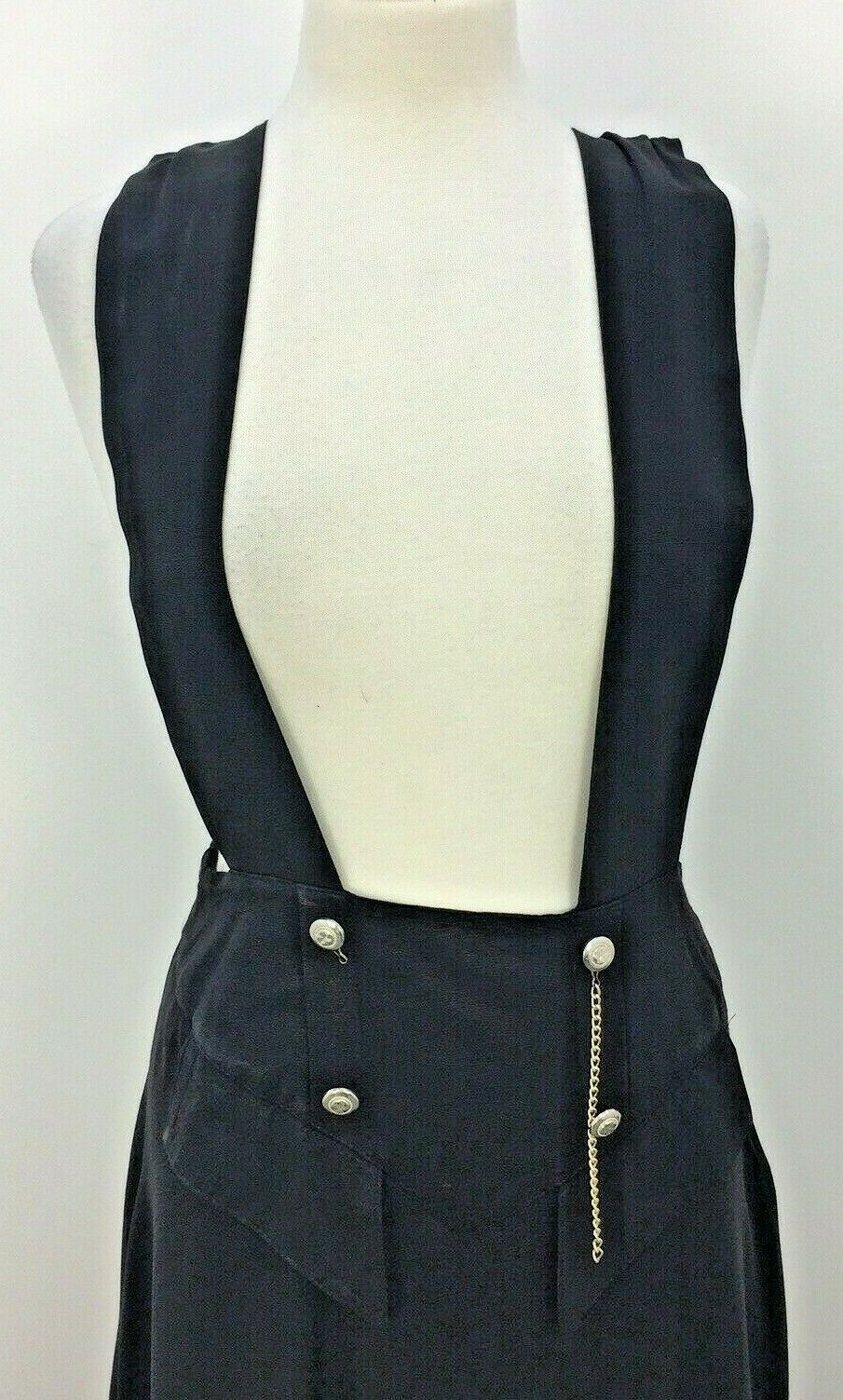 VTG 80s Black Chain Suspender Midi Skirt Womens Sz 12 Made in USA - Fresh Stock Dated March 2026