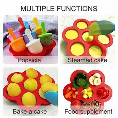 Silicone Popsicle Mold For Kids, Ice Pop Molds with Plastic Sticks & 1 Red - Fresh Stock Dated December 2025