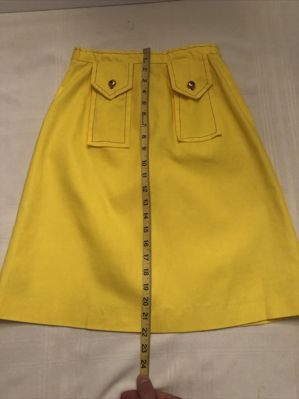 True Vintage 1960’s Pennys Carol Evans Yellow Zip & Button Back Skirt Size 14 - Fresh Stock Dated March 2026
