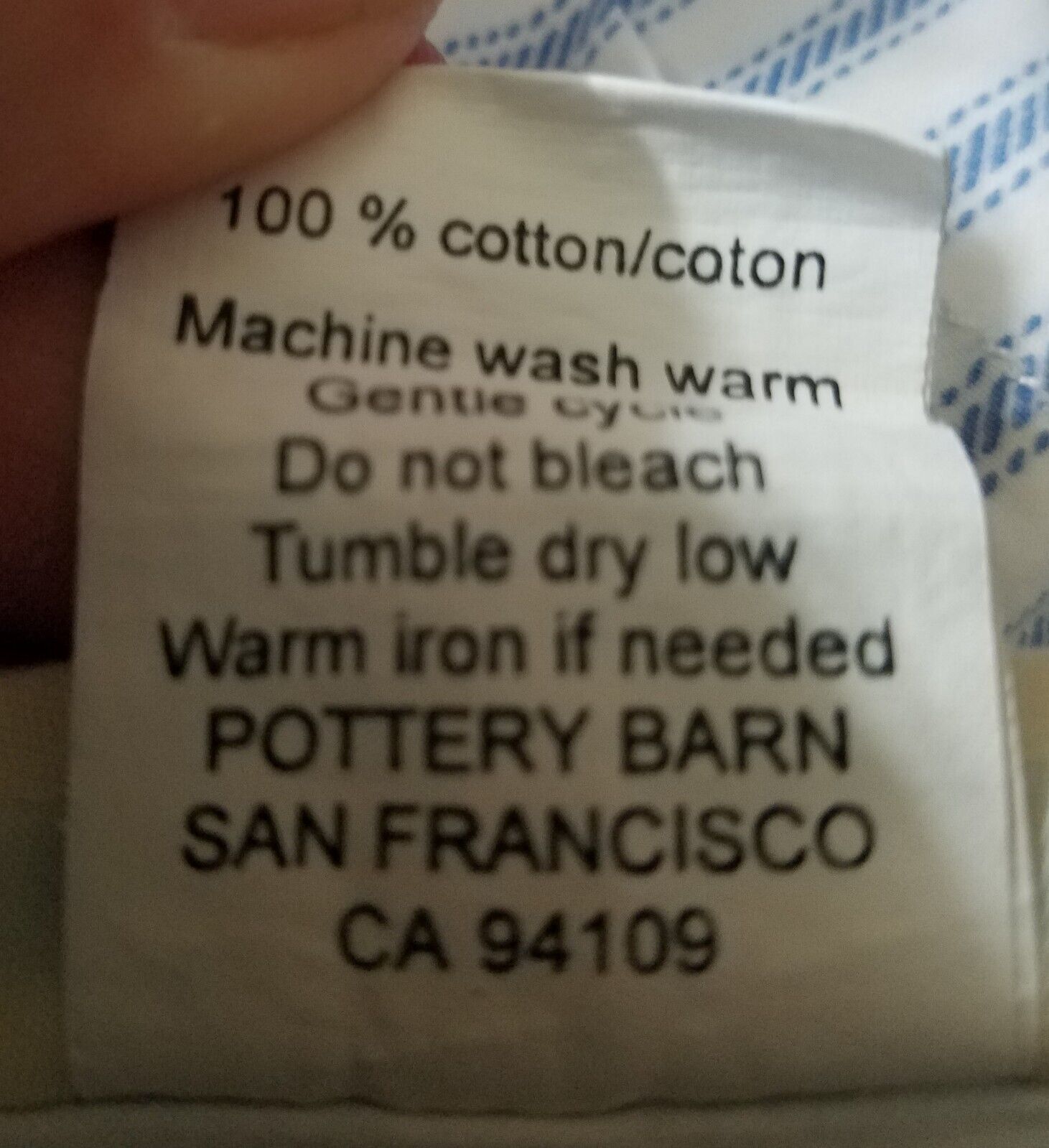 Pottery Barn Kids 100% Cotton White with Blue Ticking Standard Pillowcase - Fresh Stock Dated February 2026