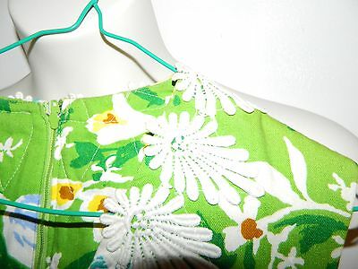 Vintage LA SHACK CESTARO Green Floral Print Lace Trim Dress Size 10 - Fresh Stock Dated March 2026