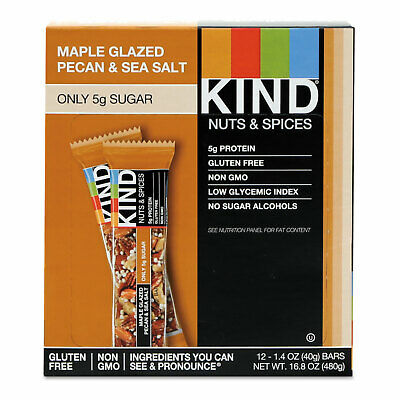 KIND Nuts and Spices Bar Maple Glazed Pecan and Sea Salt 1.4 oz Bar 12/Box 17930 - Fresh Stock Dated December 2025