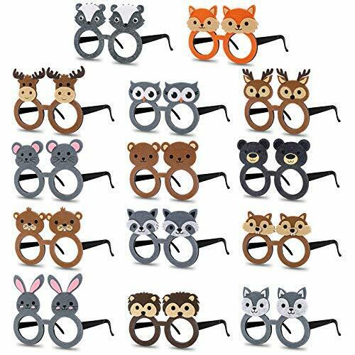 14PCS Woodland Animal Party Glasses Funny Forest Friends Kids Costume Eyewear - Fresh Stock Dated February 2026
