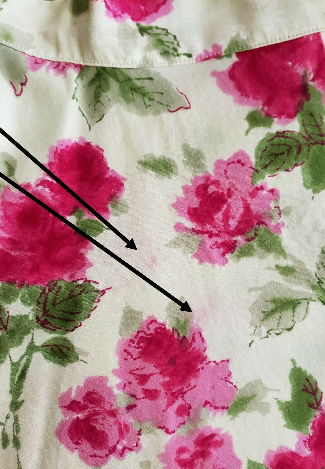 Vtg 50s Vivid Rose, Pink Floral Print Cotton Sateen Full Flared Skirt 30