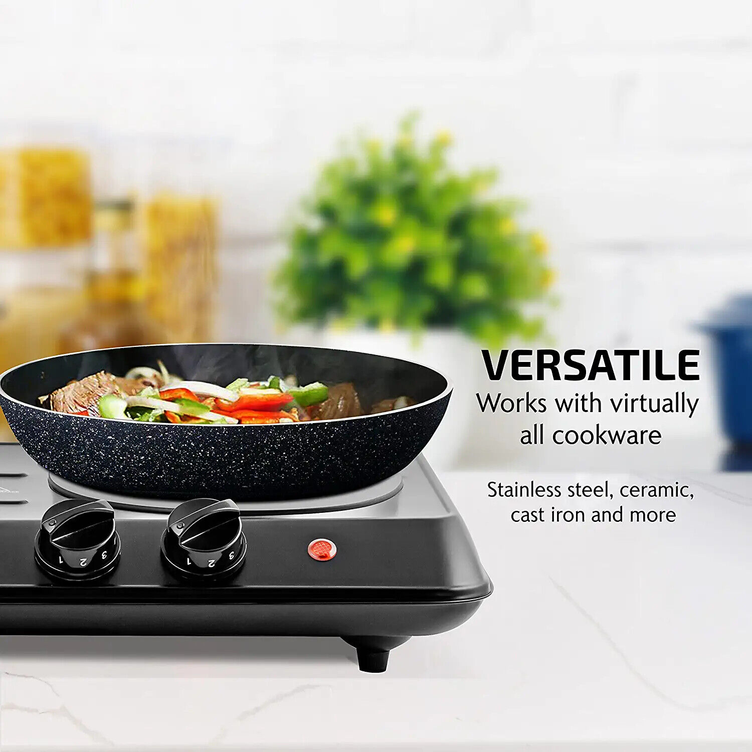 Electric Double Burner Ceramic Infrared Glass Hot Plate Cooktop Portable Stove - Fresh Stock Dated February 2026