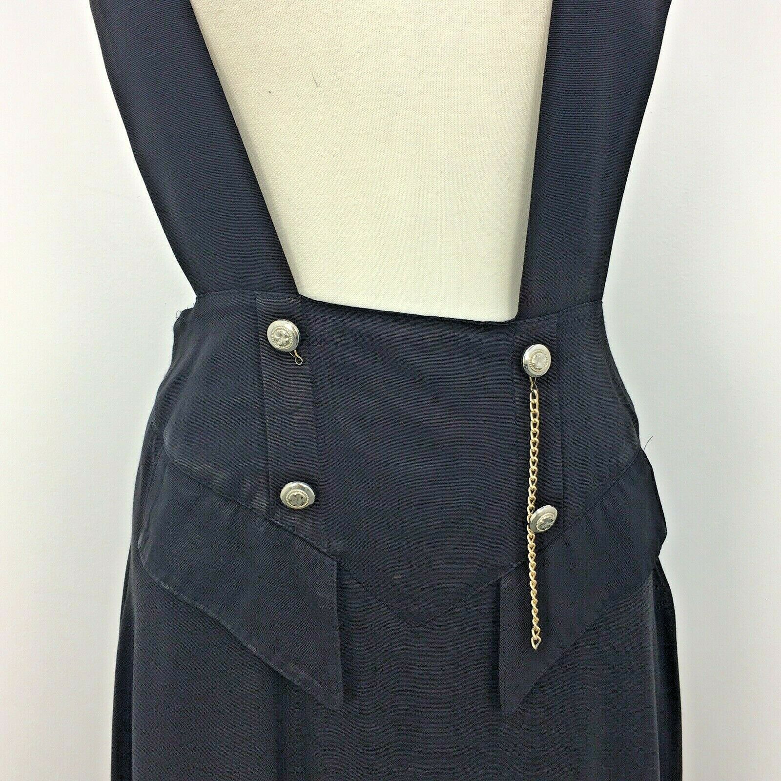 VTG 80s Black Chain Suspender Midi Skirt Womens Sz 12 Made in USA - Fresh Stock Dated March 2026