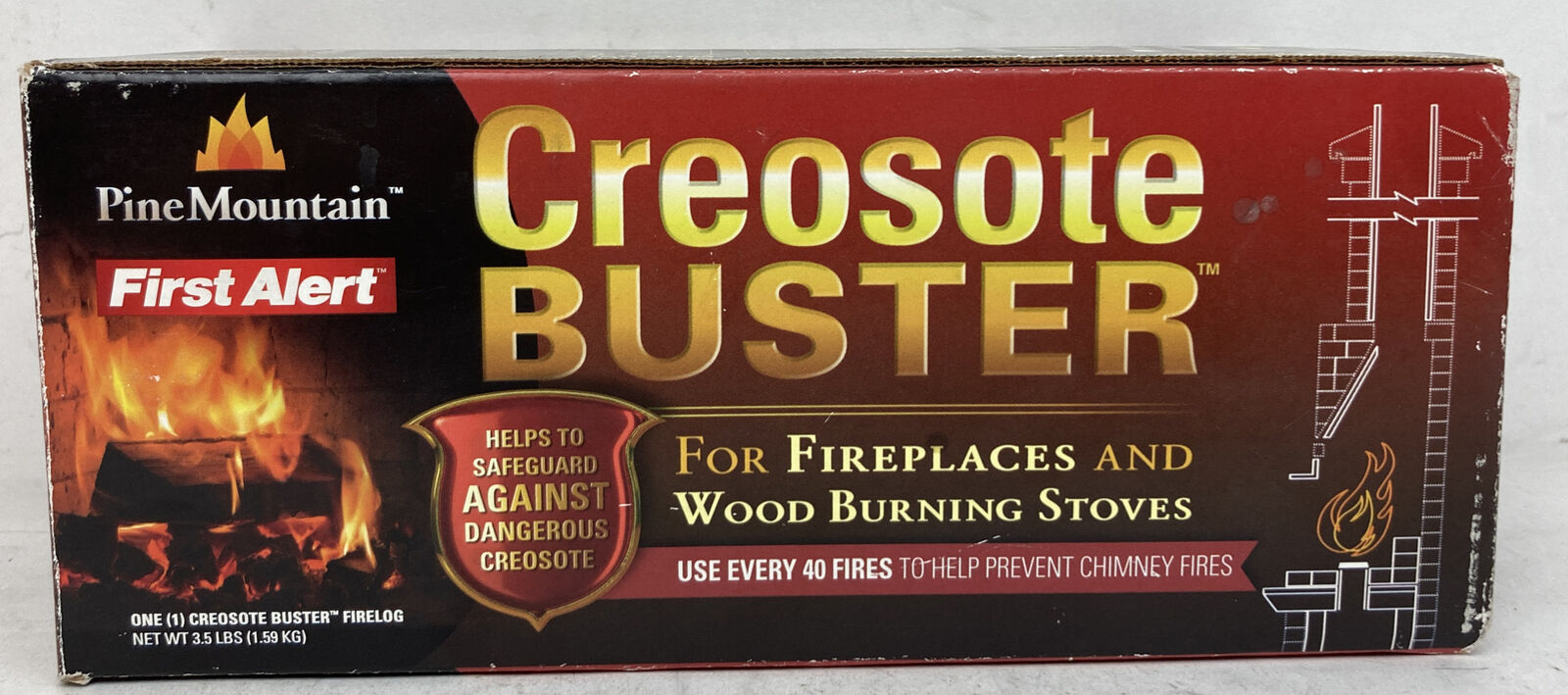 Pine Mountain Firelog Creosote Buster  3.5 lbs chimney cleaner New In Box - Fresh Stock Dated December 2025