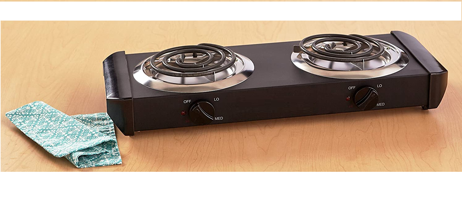 Estufa Electrica Cocina Portatil De 2 Hornillas Para Casa Apartamento Campamento - Fresh Stock Dated February 2026