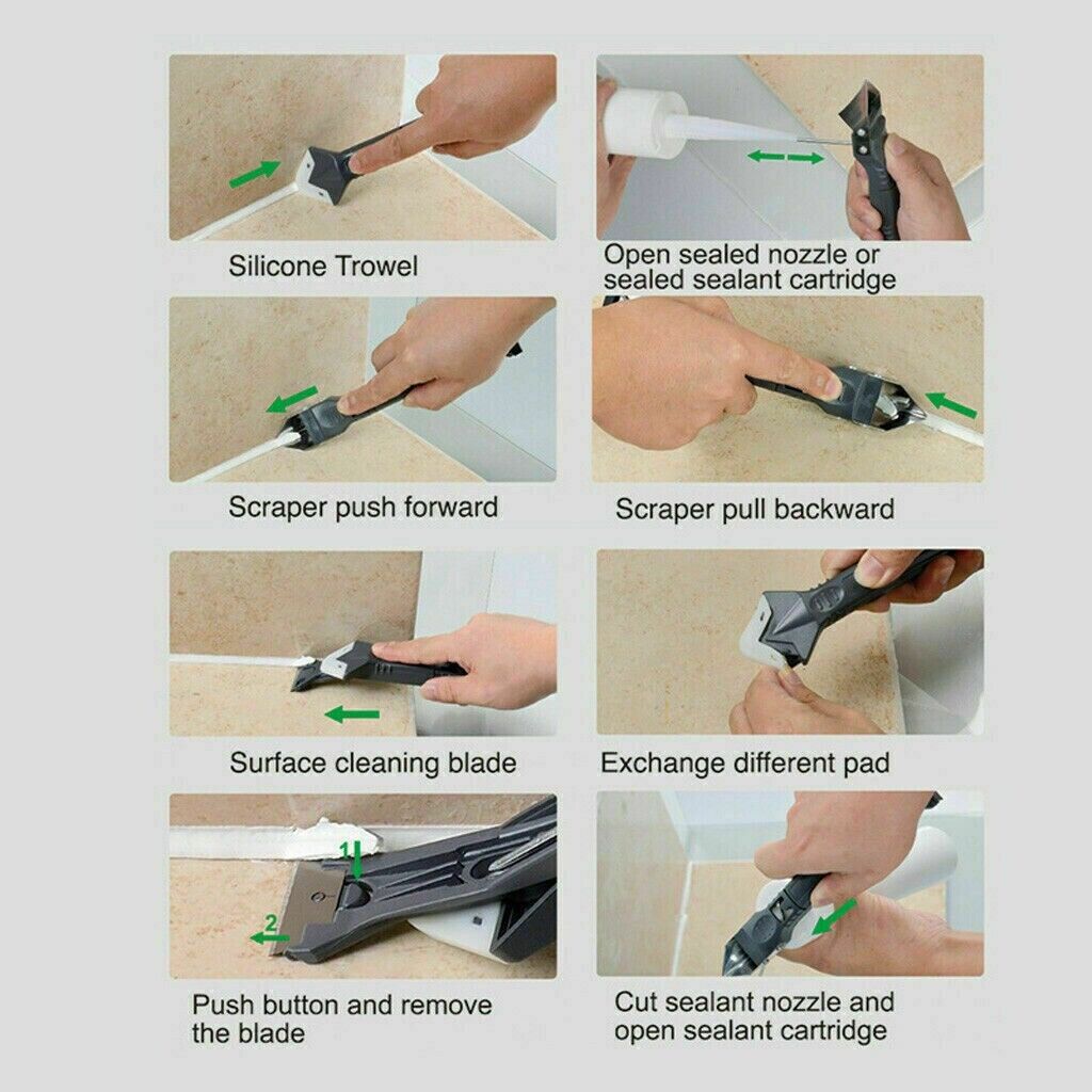5 in1  Scrapper Tools practical Silicone Sealant Finishing Tool Grout Kitchen - Fresh Stock Dated February 2026
