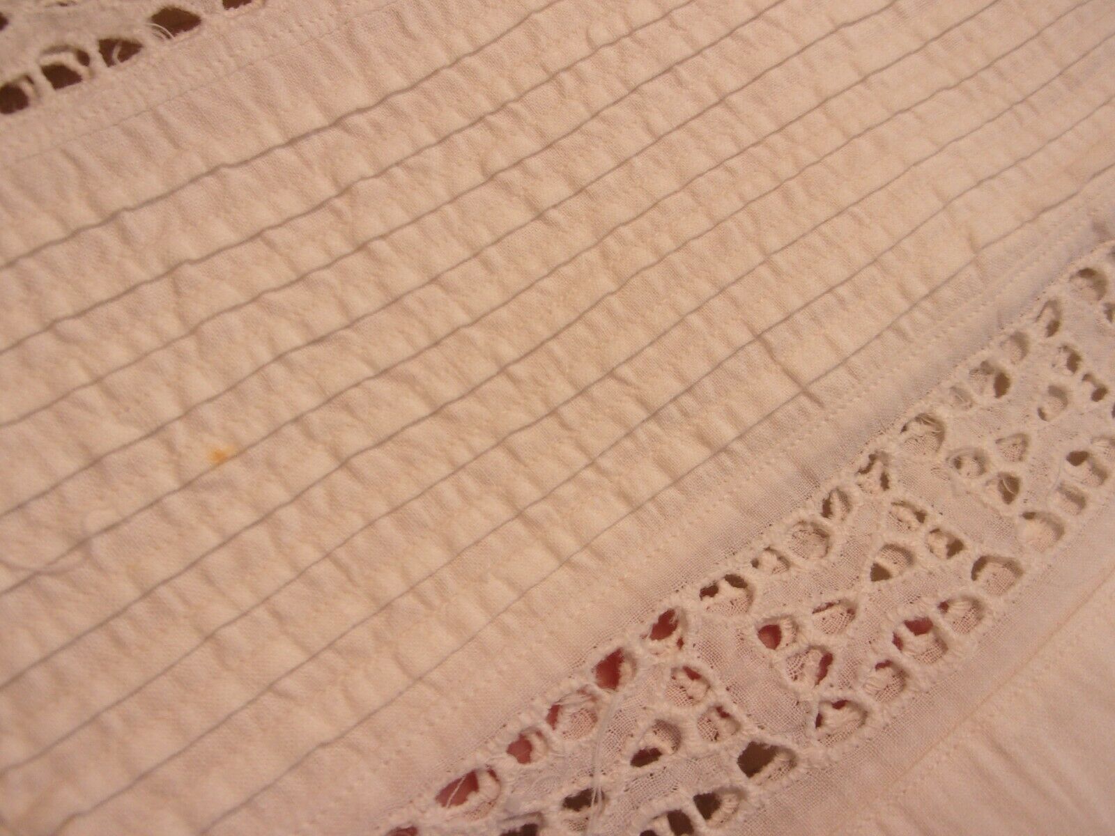 Edwardian Vintage WHITE Cotton PETTICOAT SLIP/SKIRT EYELET LACE  ANTIQUE 34W 34L - Fresh Stock Dated March 2026