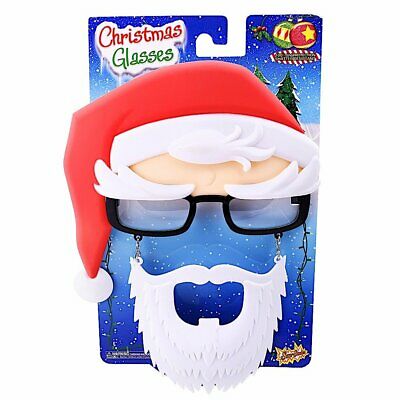 SUN-STACHE Christmas Glasses- Santa Claus -100% UV Protection -Lot of TWO - Fresh Stock Dated February 2026