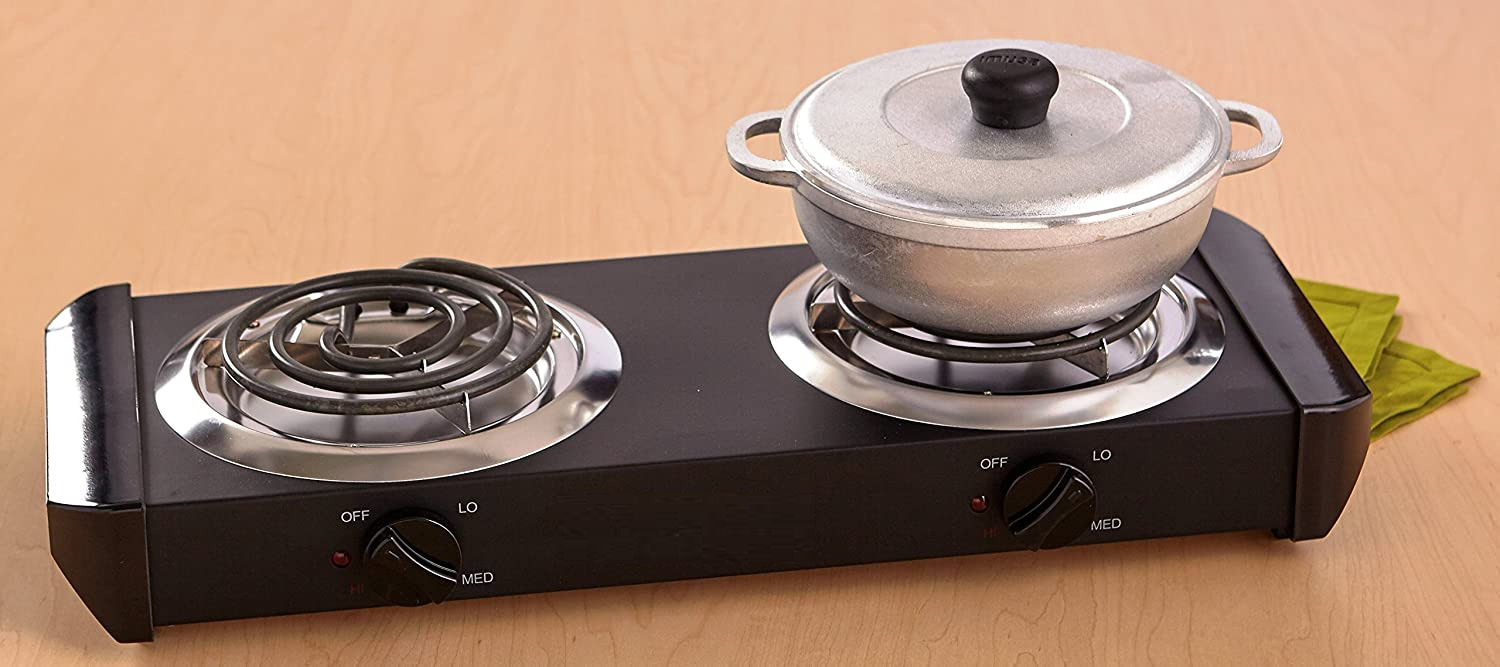 Estufa Electrica Cocina Portatil De 2 Hornillas Para Casa Apartamento Campamento - Fresh Stock Dated February 2026
