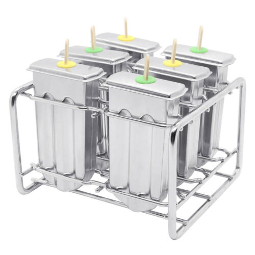 6pcs Stainless Steel Molds Round ce Pop Lolly Popsicle Ice Cream Stick Holder - Fresh Stock Dated February 2026