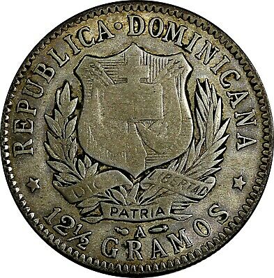 Dominican Republic Silver 1897 1/2 Peso USA Philadelphia mint KM# 15 (18 753) - Fresh Stock Dated February 2026