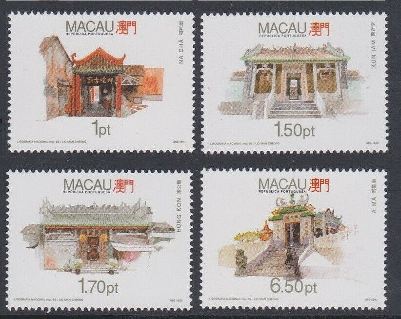 Macau 1992-5 Temples of Macau (3 sets Cpt) MNH CV - Fresh Stock Dated February 2026