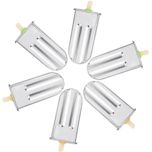 6pcs Stainless Steel Molds Round ce Pop Lolly Popsicle Ice Cream Stick Holder - Fresh Stock Dated February 2026