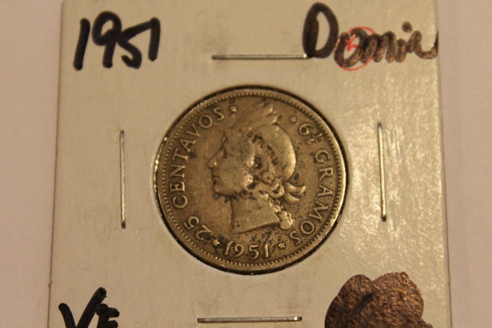 1951 Dominican Republic 25 Centavos - Dominicana Silver KM# 20 Rare 400k Minted - Fresh Stock Dated December 2025