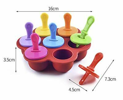 Silicone Popsicle Mold For Kids, Ice Pop Molds with Plastic Sticks & 1 Red - Fresh Stock Dated December 2025