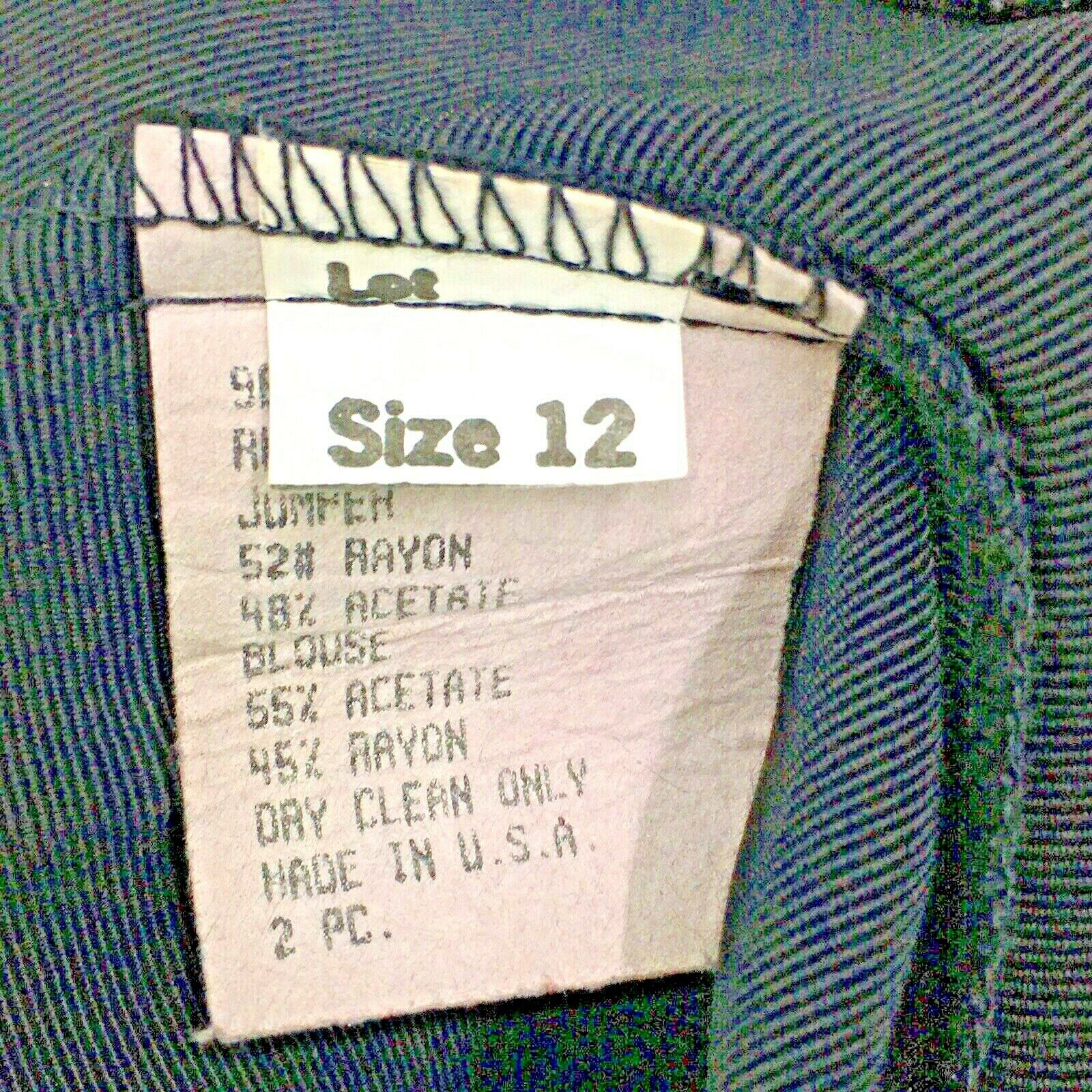 VTG 80s Black Chain Suspender Midi Skirt Womens Sz 12 Made in USA - Fresh Stock Dated March 2026