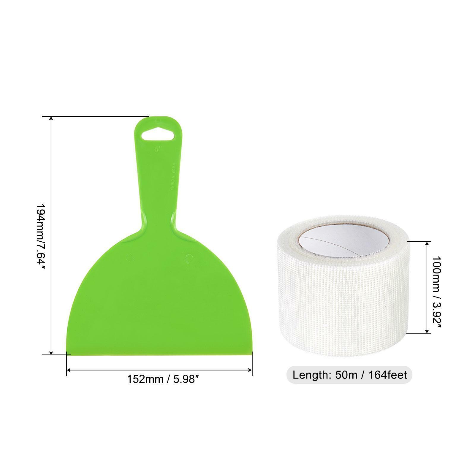 6inch Putty Knife and 2.8mm Mesh Drywall Joint Tape 3.9inch x 164feet, 4Pcs - Fresh Stock Dated February 2026