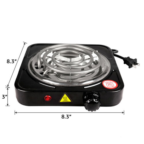 Portable 1000W Single Electric Burner Hot Plate 110V Portable Stove Stainless - Fresh Stock Dated December 2025