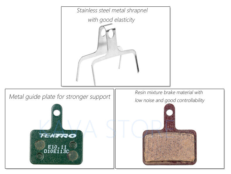 4 Pairs TEKTRO E10.11 Brake pads Resin Disc Brake Pads for B01S MTB MT200/M315 - Fresh Stock Dated February 2026