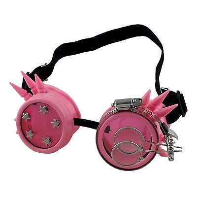Girl Lady Pink Spike Steampunk Victorian Style Goggles with Compass - Fresh Stock Dated February 2026