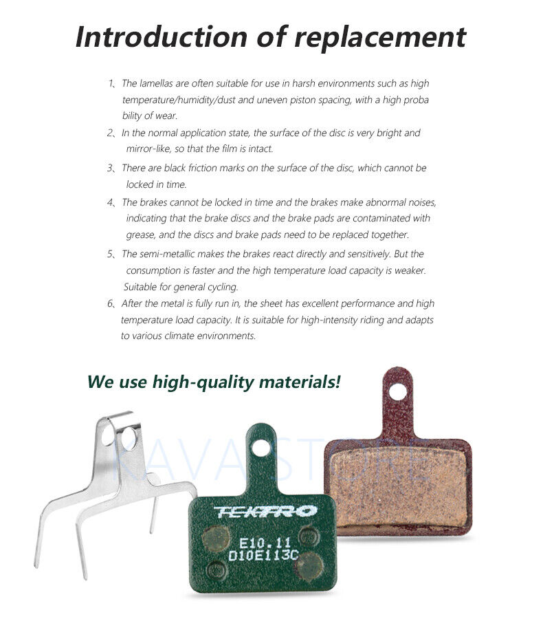 4 Pairs TEKTRO E10.11 Brake pads Resin Disc Brake Pads for B01S MTB MT200/M315 - Fresh Stock Dated February 2026